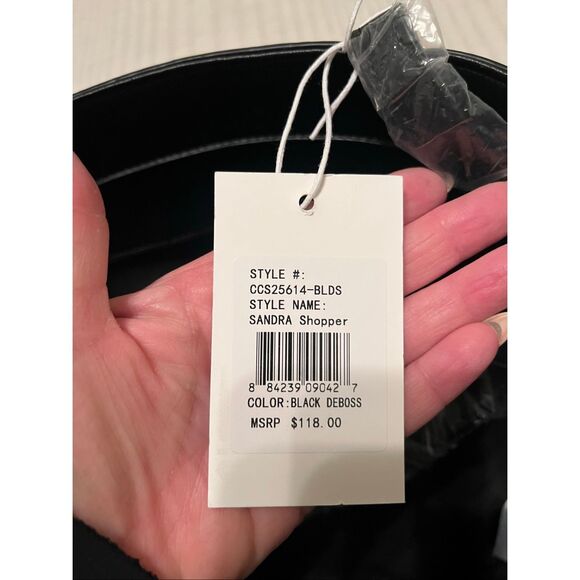 Cavalli Sandra Shopper Tote Bag – Black Deboss Logo, Large Carryall, NWT - Picture 6 of 6